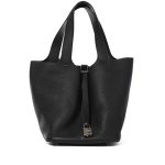 Hermès Black Clemence Picotin Lock 22 Palladium Hardware